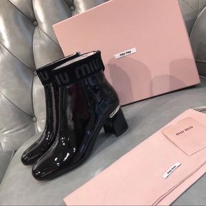 Mui Mui Patent Leather Boots